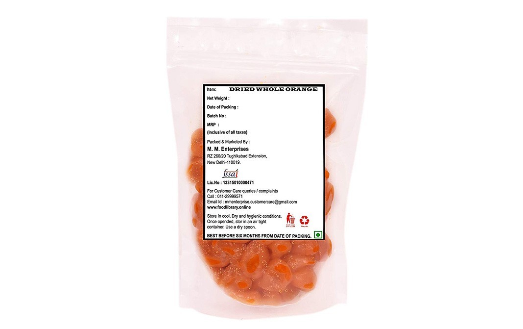 Food Library Dried Whole Mini Oranges    Pack  200 grams